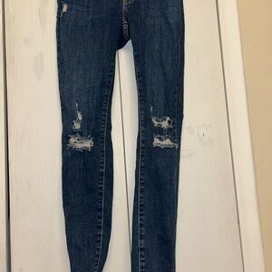 Levi's Dark Blue Distressed Skinny Jeans